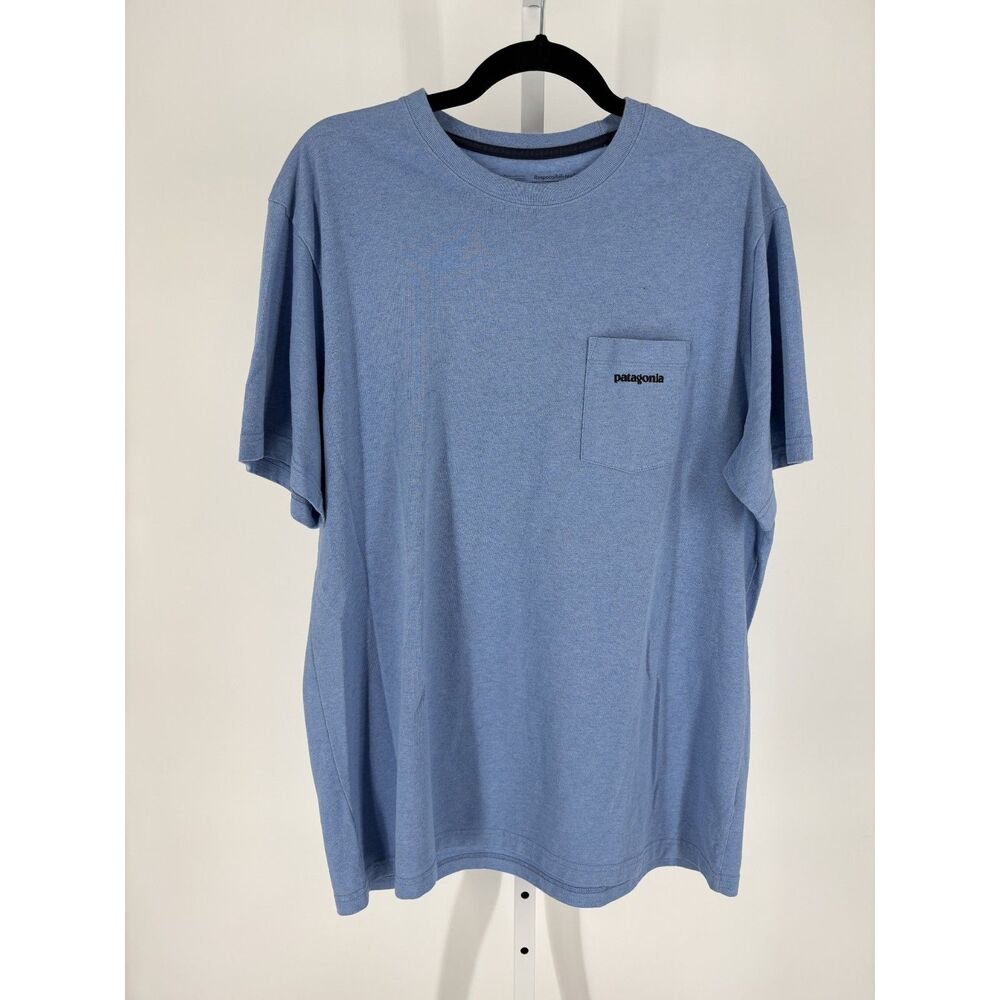 Patagonia Blue Pocket Tee Men’s Casual Graphic Outdoor T-Shirt
